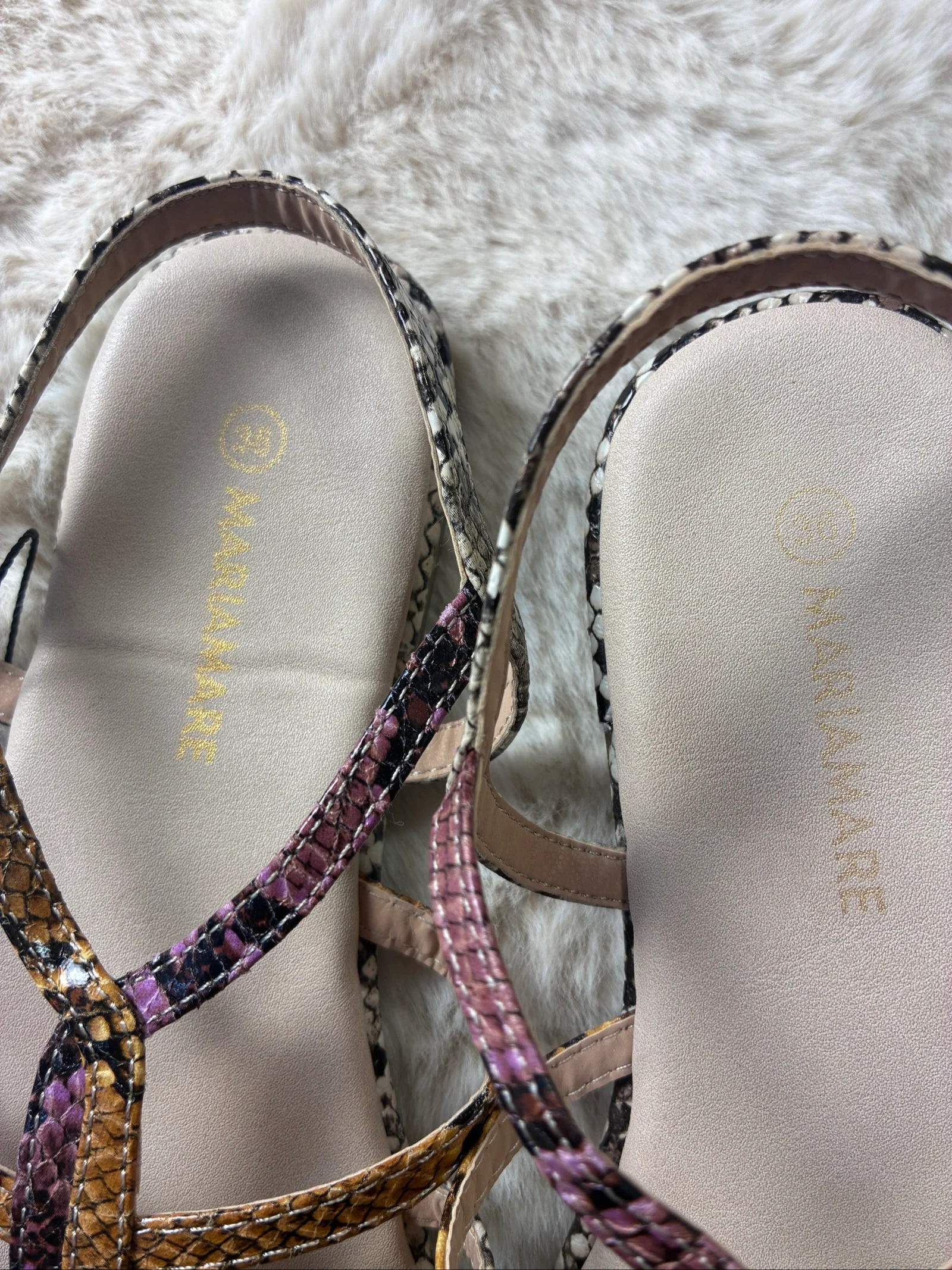 Sandalias planas Mariamare efecto pitón / serpiente T.36 - Nuevas – photo 4